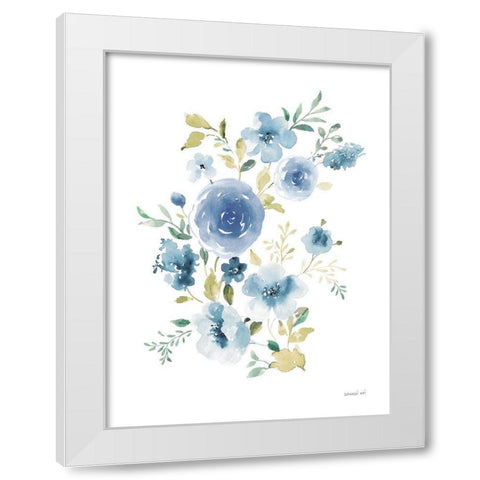 Floral Serenade I White Modern Wood Framed Art Print by Nai, Danhui