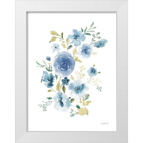 Floral Serenade I White Modern Wood Framed Art Print by Nai, Danhui