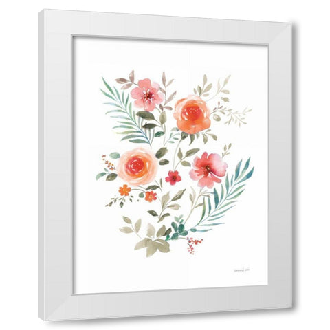 Floral Serenade III White Modern Wood Framed Art Print by Nai, Danhui