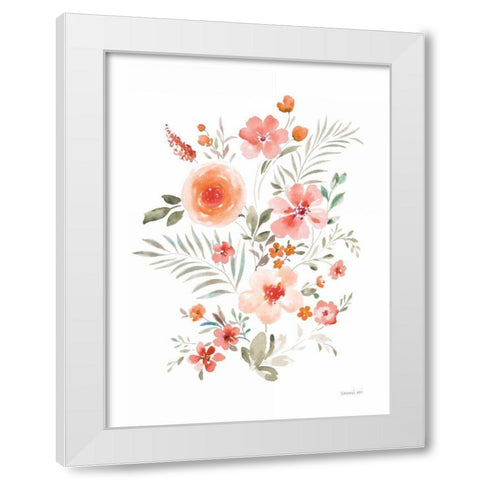 Floral Serenade IV White Modern Wood Framed Art Print by Nai, Danhui