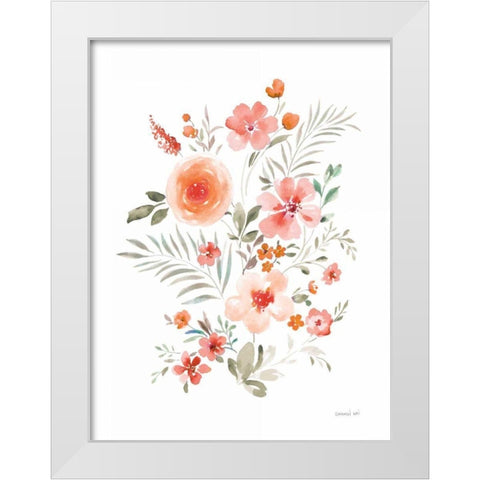 Floral Serenade IV White Modern Wood Framed Art Print by Nai, Danhui