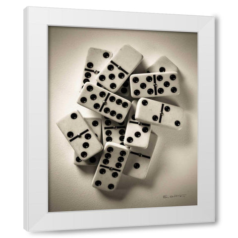 Dominos I White Modern Wood Framed Art Print by Goldstein, Ed