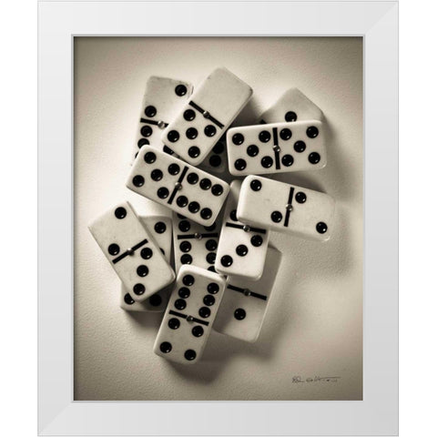 Dominos I White Modern Wood Framed Art Print by Goldstein, Ed