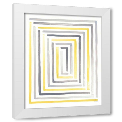 Desert Sunset II Yellow Gray White Modern Wood Framed Art Print by Marshall, Laura