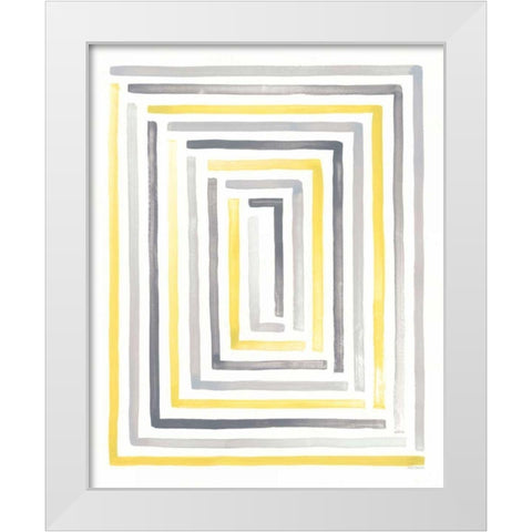 Desert Sunset II Yellow Gray White Modern Wood Framed Art Print by Marshall, Laura