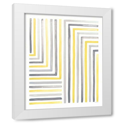 Desert Sunset III Yellow Gray White Modern Wood Framed Art Print by Marshall, Laura
