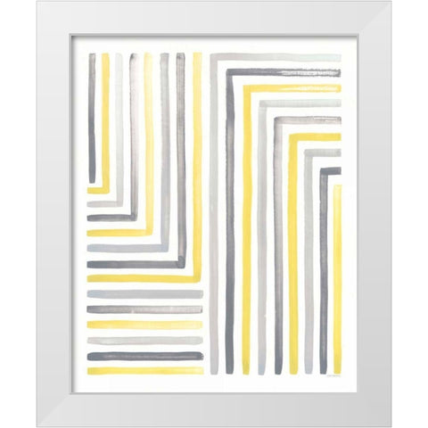 Desert Sunset III Yellow Gray White Modern Wood Framed Art Print by Marshall, Laura