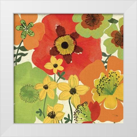 Garden Brights II White Modern Wood Framed Art Print by Pela Studio