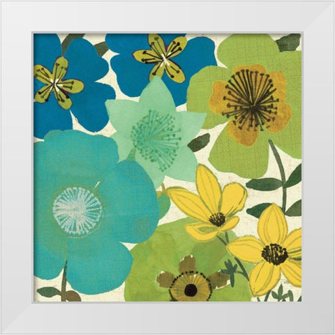 Garden Brights Cool III White Modern Wood Framed Art Print by Pela Studio