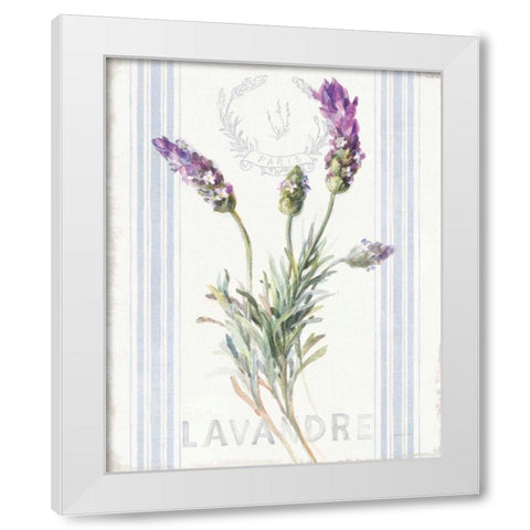 Floursack Lavender II White Modern Wood Framed Art Print by Nai, Danhui