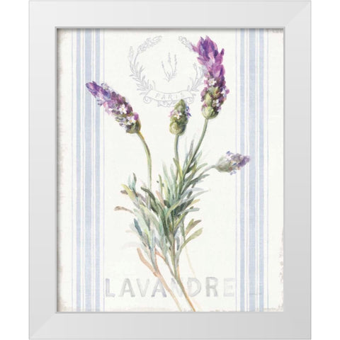 Floursack Lavender II White Modern Wood Framed Art Print by Nai, Danhui