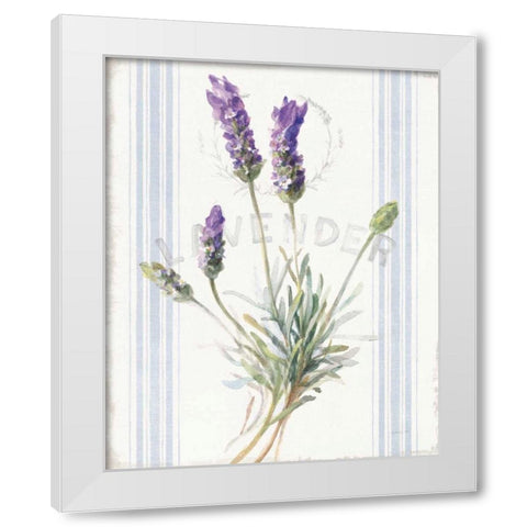Floursack Lavender III White Modern Wood Framed Art Print by Nai, Danhui