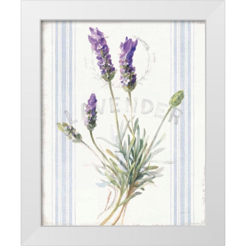 Floursack Lavender III White Modern Wood Framed Art Print by Nai, Danhui