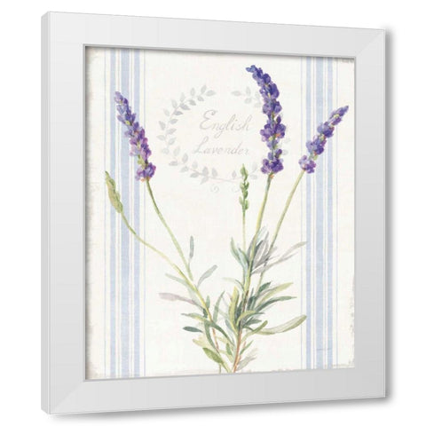 Floursack Lavender IV White Modern Wood Framed Art Print by Nai, Danhui