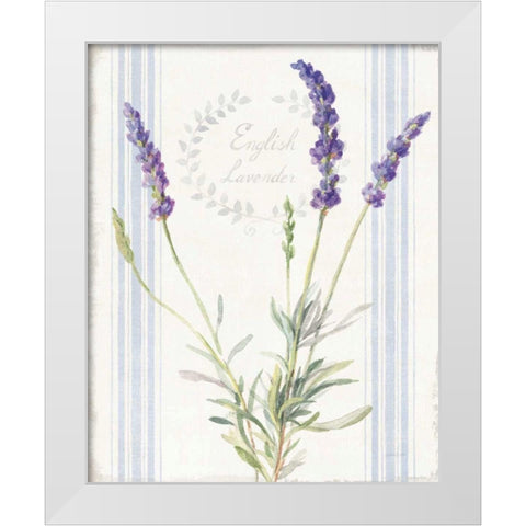 Floursack Lavender IV White Modern Wood Framed Art Print by Nai, Danhui