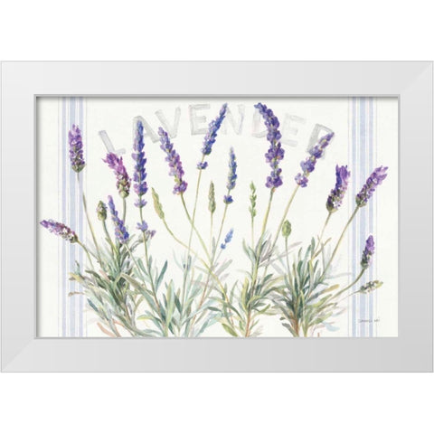 Floursack Lavender V White Modern Wood Framed Art Print by Nai, Danhui