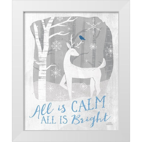 Woodland Wishes I Blue White Modern Wood Framed Art Print by Marshall, Laura
