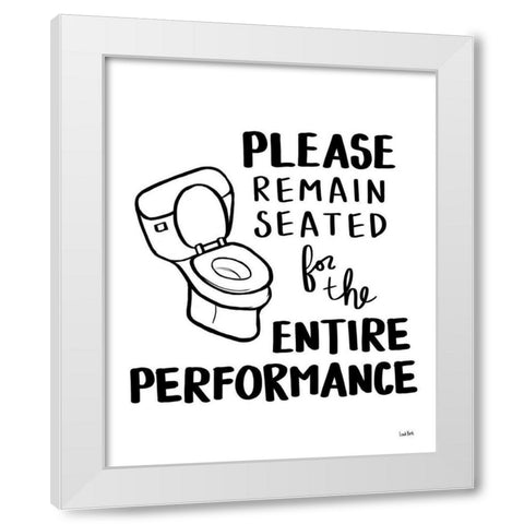 Bathroom Etiquette III - rev font v1 White Modern Wood Framed Art Print by York, Leah
