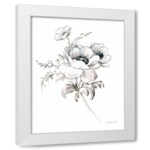 Sketchbook Garden X BW White Modern Wood Framed Art Print by Nai, Danhui