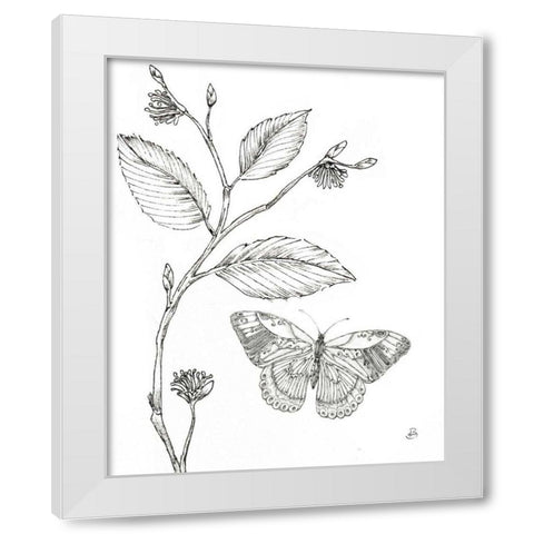 Outdoor Beauties Butterfly I White Modern Wood Framed Art Print by Brissonnet, Daphne