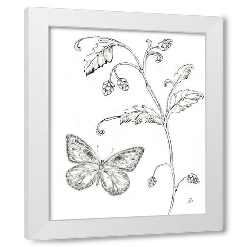 Outdoor Beauties Butterfly II White Modern Wood Framed Art Print by Brissonnet, Daphne