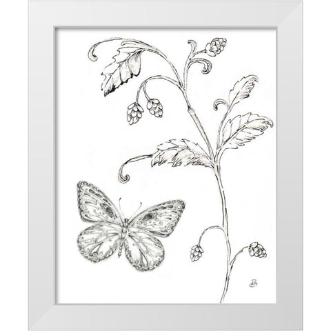 Outdoor Beauties Butterfly II White Modern Wood Framed Art Print by Brissonnet, Daphne