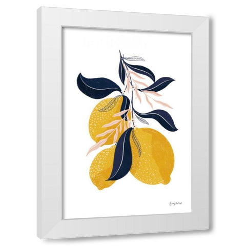 Lemons I No Words White Modern Wood Framed Art Print by Thorns, Becky