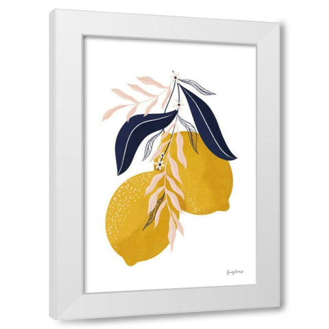 Lemons II No Wedge White Modern Wood Framed Art Print by Thorns, Becky