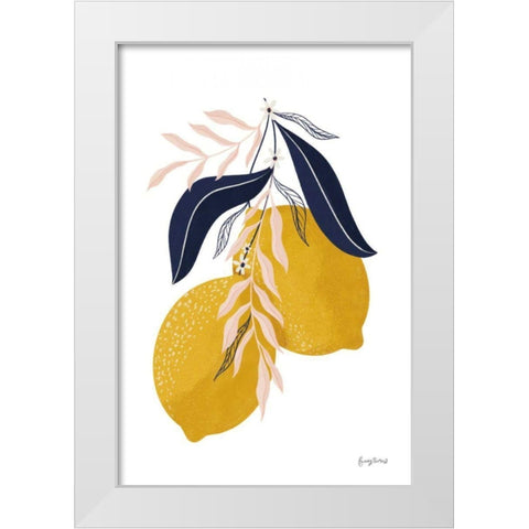 Lemons II No Wedge White Modern Wood Framed Art Print by Thorns, Becky