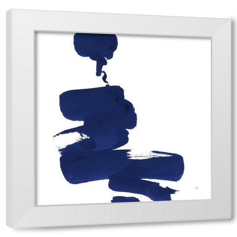 Swash IV Indigo White Modern Wood Framed Art Print by Paschke, Chris