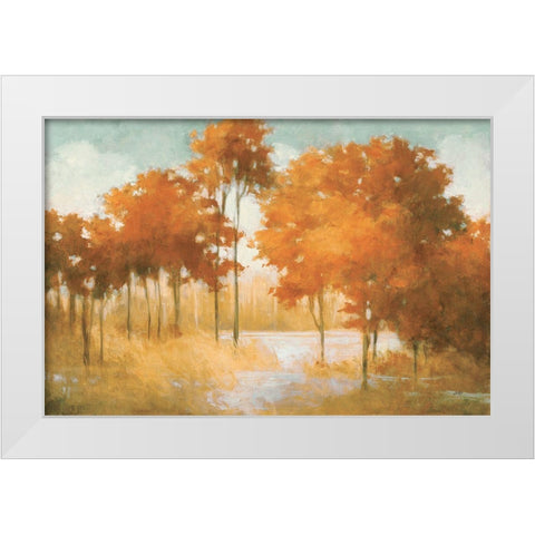 Autumn Lake Orange White Modern Wood Framed Art Print by Purinton, Julia