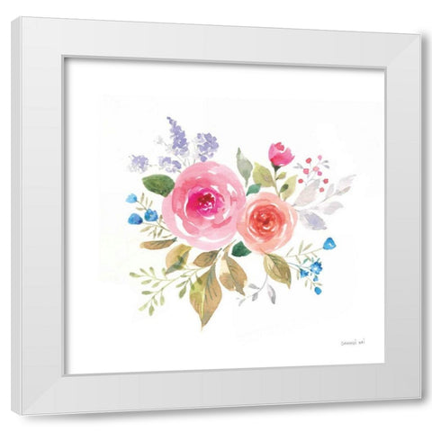 Lush Roses VI White Modern Wood Framed Art Print by Nai, Danhui