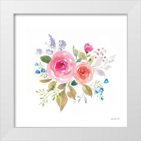 Lush Roses VI White Modern Wood Framed Art Print by Nai, Danhui