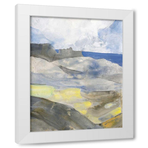 Above the Bay I White Modern Wood Framed Art Print by Hristova, Albena