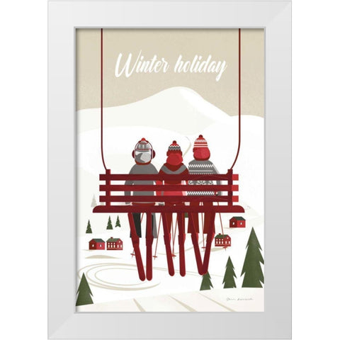 Winter Holiday Red White Modern Wood Framed Art Print by Escalante, Omar