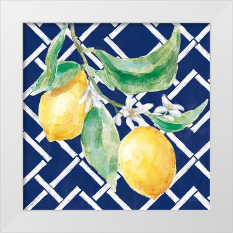 Everyday Chinoiserie Lemons I White Modern Wood Framed Art Print by Urban, Mary