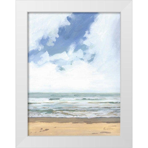 Walk on the Beach I White Modern Wood Framed Art Print by Munger, Pamela