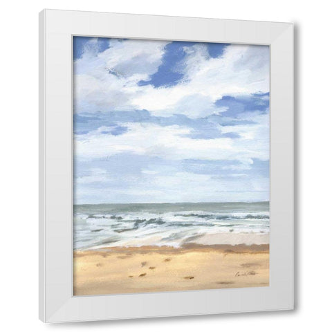 Walk on the Beach II White Modern Wood Framed Art Print by Munger, Pamela