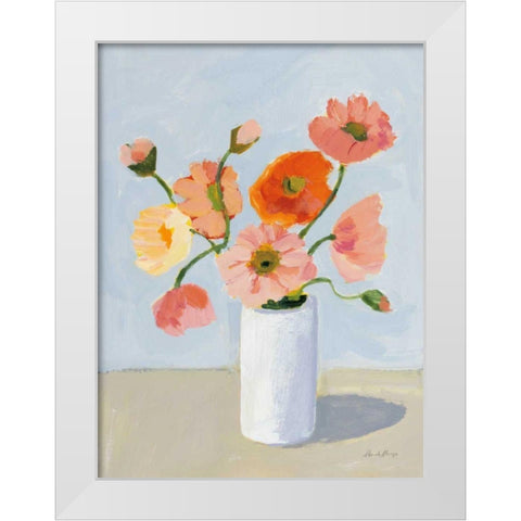 Iceland Poppies White Modern Wood Framed Art Print by Munger, Pamela