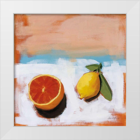 Fruit and Cheer I White Modern Wood Framed Art Print by Munger, Pamela