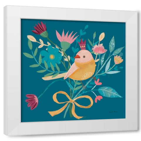 Royal Birds III Blue White Modern Wood Framed Art Print by Zaman, Farida