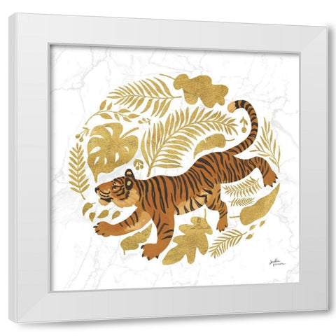 Big Cat Beauty VII Gold White Modern Wood Framed Art Print by Penner, Janelle