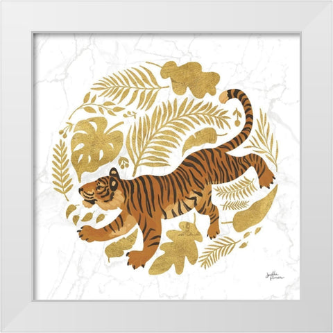 Big Cat Beauty VII Gold White Modern Wood Framed Art Print by Penner, Janelle