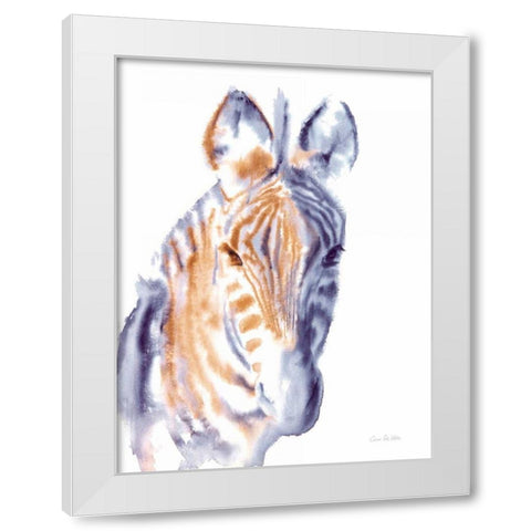 Zebra Neutral White Modern Wood Framed Art Print by Valle, Aimee Del