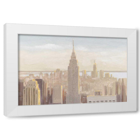 Manhattan Dawn Gold and Neutral White Modern Wood Framed Art Print by Wiens, James