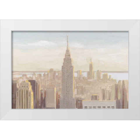 Manhattan Dawn Gold and Neutral White Modern Wood Framed Art Print by Wiens, James