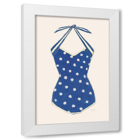 Retro Swimwear II Navy White Modern Wood Framed Art Print by Adams, Emily