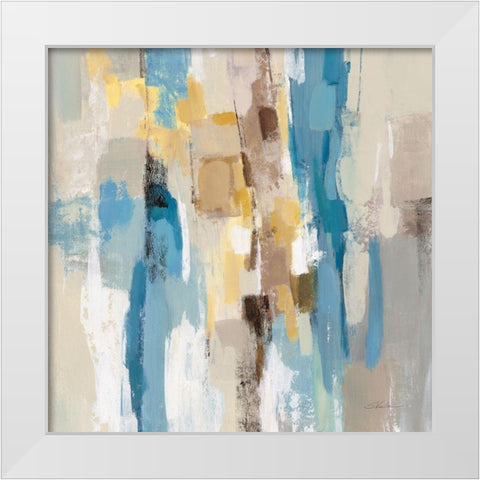 Steps on Sand I Navy Sq White Modern Wood Framed Art Print by Vassileva, Silvia