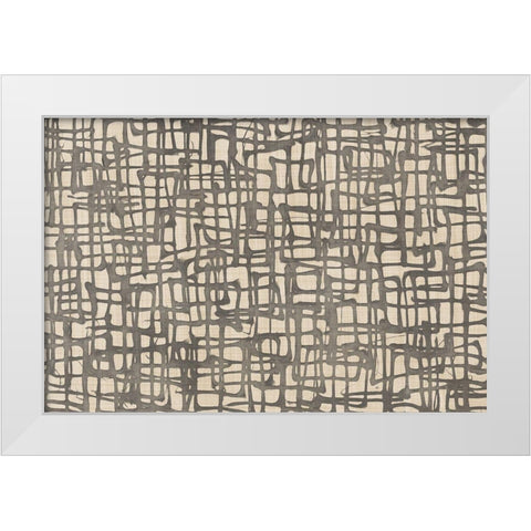 Endless Squares Natural White Modern Wood Framed Art Print by Wild Apple Portfolio