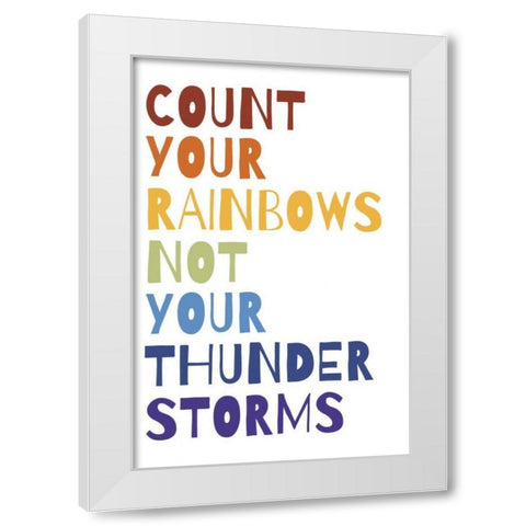 Count Your Rainbows Warm White Modern Wood Framed Art Print by Wild Apple Portfolio